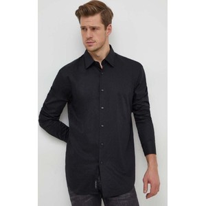 Czarna koszula Hugo Boss z bawełny w stylu casual z długim rękawem