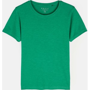 Zielony t-shirt Gate w stylu casual z krótkim rękawem