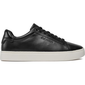 Czarne buty sportowe Calvin Klein z płaską podeszwą sznurowane