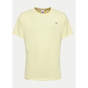 Żółty t-shirt Tommy Jeans z krótkim rękawem
