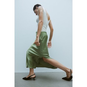 Zielona spódnica H & M maxi w stylu casual z satyny