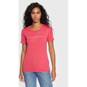 Różowy t-shirt United Colors Of Benetton