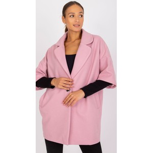 Różowy płaszcz 5.10.15 krótki oversize w stylu casual