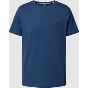 Granatowy t-shirt Lerros z krótkim rękawem w stylu casual
