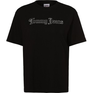 Czarny t-shirt Tommy Jeans z krótkim rękawem z okrągłym dekoltem w młodzieżowym stylu