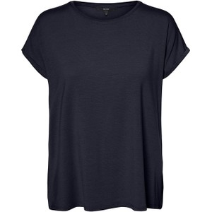 Czarny t-shirt Vero Moda w stylu casual z krótkim rękawem z okrągłym dekoltem