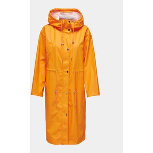 Pomarańczowa kurtka Only w stylu casual długa z kapturem