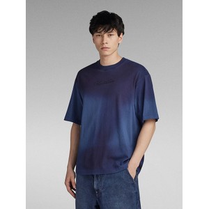 Niebieski t-shirt G-star w stylu casual z bawełny z krótkim rękawem
