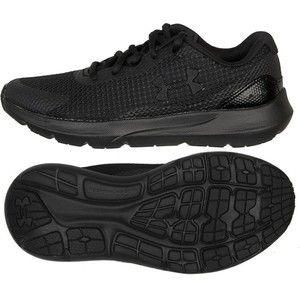 Czarne buty sportowe Under Armour w sportowym stylu z płaską podeszwą sznurowane