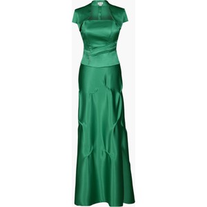 Zielona sukienka Fokus maxi z krótkim rękawem z okrągłym dekoltem