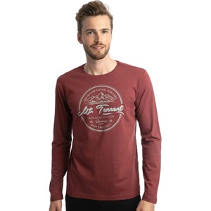 Czerwony t-shirt Roadsign z długim rękawem
