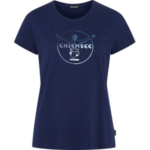 Granatowy t-shirt Chiemsee w młodzieżowym stylu z krótkim rękawem z okrągłym dekoltem