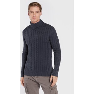 Granatowy sweter Bomboogie w stylu casual z golfem