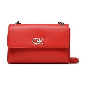 Czerwona torebka Calvin Klein matowa na ramię