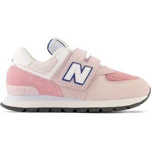 Różowe buty sportowe dziecięce New Balance ze skóry