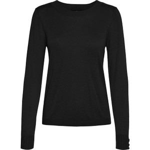 Czarna bluzka Vero Moda z długim rękawem z okrągłym dekoltem