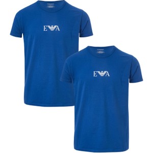 Niebieski t-shirt Emporio Armani w młodzieżowym stylu z krótkim rękawem