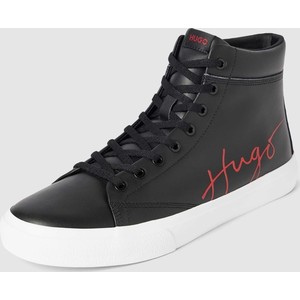 Hugo Boss Sneakersy wysokie z obszyciem w kontrastowym kolorze model ‘Dyer’ w kolorze czarnym