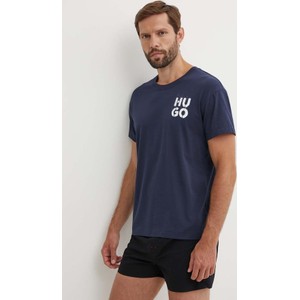 T-shirt Hugo Boss z nadrukiem z bawełny w młodzieżowym stylu