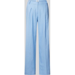 Niebieskie spodnie mbyM z lnu w stylu retro