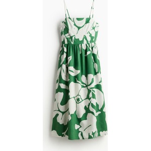 Zielona sukienka H & M midi na ramiączkach w stylu casual
