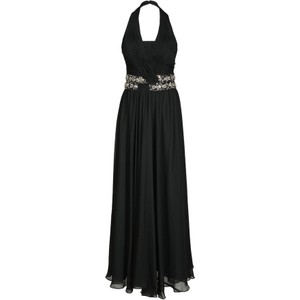 Czarna sukienka Fokus z szyfonu maxi w stylu glamour