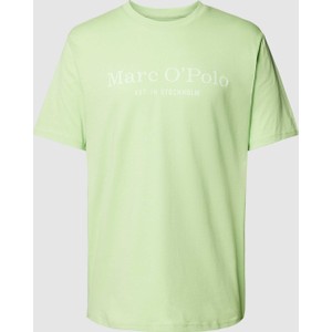 Zielony t-shirt Marc O'Polo z bawełny z nadrukiem