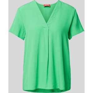 Zielona bluzka Esprit z dekoltem w kształcie litery v z krótkim rękawem