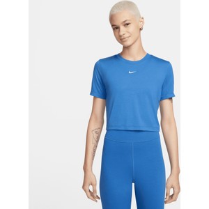 Niebieska bluzka Nike z krótkim rękawem z okrągłym dekoltem