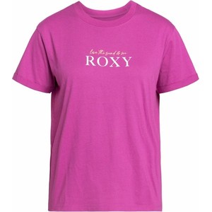 T-shirt Roxy w sportowym stylu z krótkim rękawem z okrągłym dekoltem