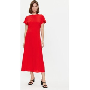 Czerwona sukienka Tommy Hilfiger z krótkim rękawem