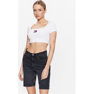 Tommy Jeans T-Shirt Archive DW0DW15312 Biały Slim Fit