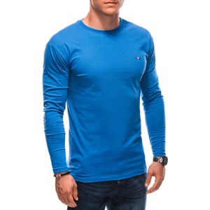 Niebieska koszulka z długim rękawem Edoti z nadrukiem