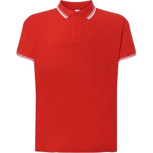 Czerwony t-shirt JK Collection z krótkim rękawem z bawełny
