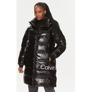 Czarna kurtka Calvin Klein w stylu casual długa
