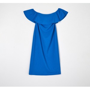 Niebieska sukienka Sinsay hiszpanka midi z odkrytymi ramionami