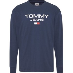 Granatowa koszulka z długim rękawem Tommy Hilfiger z bawełny w młodzieżowym stylu