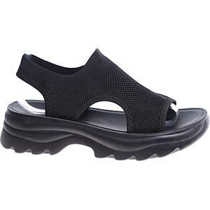 Czarne sandały Pantofelek24.pl na platformie w stylu casual