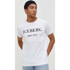 T-shirt Iceberg w sportowym stylu z nadrukiem z bawełny