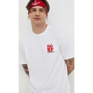 T-shirt Quiksilver w młodzieżowym stylu z nadrukiem z bawełny