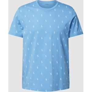 Niebieski t-shirt POLO RALPH LAUREN w młodzieżowym stylu z krótkim rękawem z nadrukiem