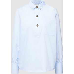 Niebieska bluzka Free/quent z dekoltem w kształcie litery v z bawełny