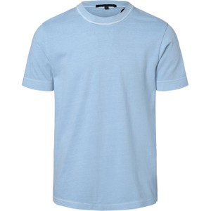 Niebieski t-shirt Drykorn z bawełny w stylu casual z krótkim rękawem