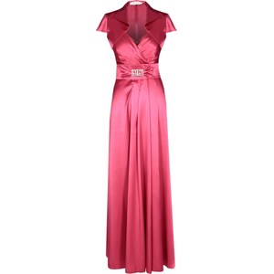 Różowa sukienka Fokus z bawełny z krótkim rękawem maxi