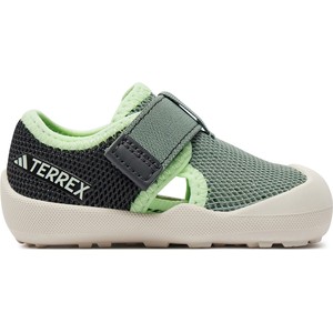 Zielone buty dziecięce letnie Adidas na rzepy
