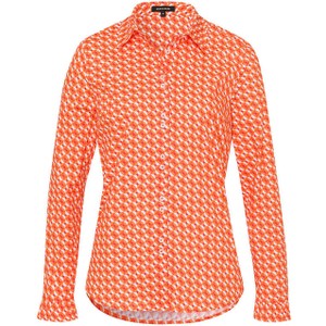 Pomarańczowa koszula More & More w stylu casual z kołnierzykiem