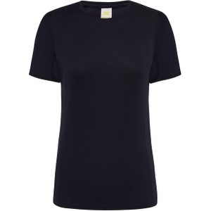 Czarna bluzka JK Collection z okrągłym dekoltem z krótkim rękawem