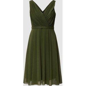 Zielona sukienka Troyden Collection bez rękawów mini z dekoltem w kształcie litery v