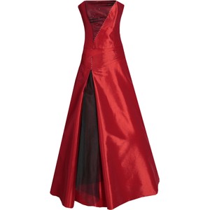 Czerwona sukienka Fokus bez rękawów z tiulu maxi