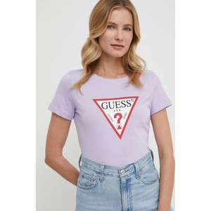 T-shirt Guess z bawełny w młodzieżowym stylu z krótkim rękawem